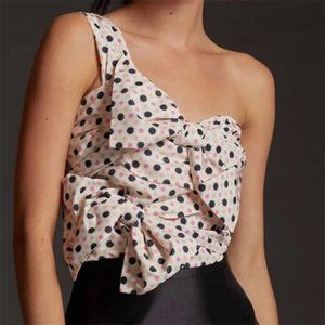 BOW-TIE ONE-SHOULDER TANK Top Blouse Size 8
